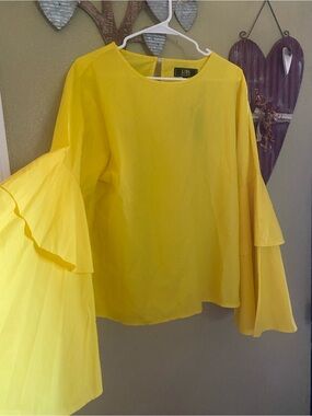 L&B Yellow Bell Sleeve Blouse